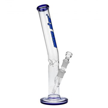 WS TX Burner 3.0 Glass Ice Bong | Blue Line - Side view 1