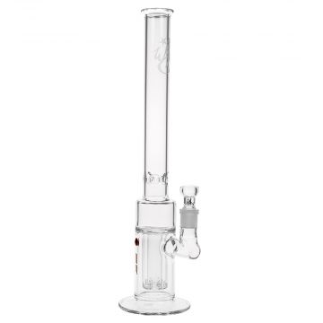 WS - Kickstarter Double Showerhead Perc Glass Straight Bong