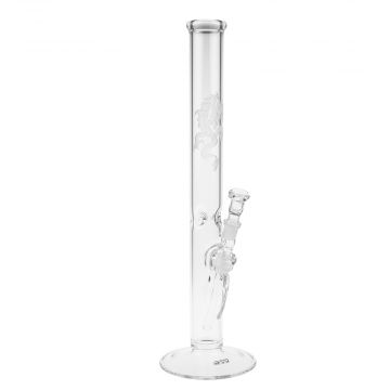 G-Spot Glass - Dragon Straight Cylinder Bong - 50cm - Ice Notches - Carb Hole 