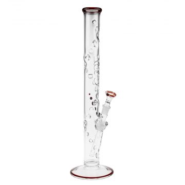 G-Spot Glass Color Snake Bong with Flame Polished Logo | 50cm | Red - Side View 1