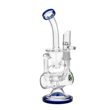 Black Leaf - Recycler Bubbler with Drum Diffuser - Blue - Side view 1