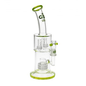 Grace Glass - Limited Edition Bong with Drum Diffuser & Double Mini Drum Diffuser - Yellow/Green 