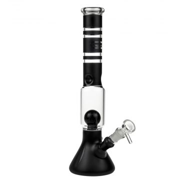 Grace Glass Black Powder Coating Beaker Ice Bong - Side view 1