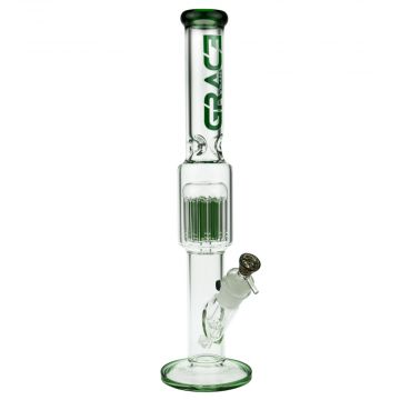 Grace Glass Green Cane Tree Perc Ice Bong - Side view 1