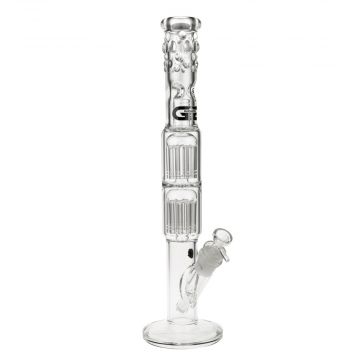 Grace Glass 7mm Straight Cylinder Ice Bong with 2 x 10-Arm Tree Percolator - Side view 1