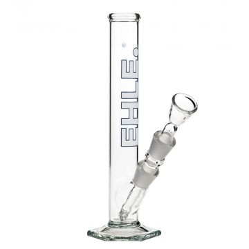 EHLE. Glass - Straight Cylinder Bong 100ml  - White logo