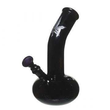 Schwarz Art Black Glass Bubble Base Layback Bong