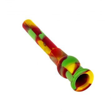 Black Leaf Extendible Silicone Diffuser Downstem | Rasta | 18.8mm