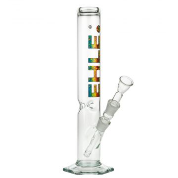 EHLE Glass Straight Cylinder Ice Bong| 500ml | 18.8mm | Multi Color - Side View 1