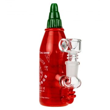 Empire Glassworks Sriracha Sauce Bubbler - Side View 1