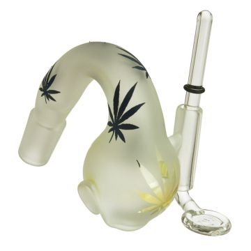 Paranoia Glass - Dog House Vapor Swing - Frosted Glass 45 Degree Right Load - Pot Leaf