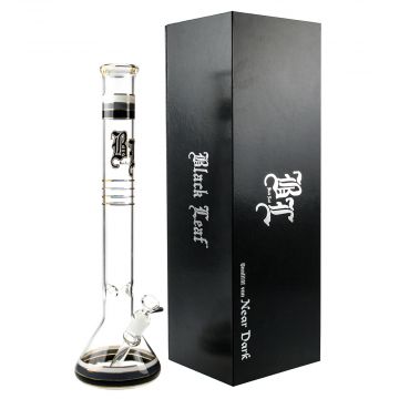 Black Leaf Beaker Base Ice Bong in Gift Box