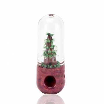 Empire Glassworks Glow in the Dark Chandelier Tree Hand Pipe | front view 