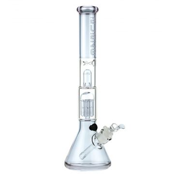 Blaze Glass Beaker Ice Bong with 6-arm Tree Perc | 16 inches | Purple - Side View 1