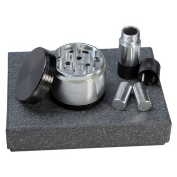 Aluminum Herb Grinder and Pollen Presser Gift Set | 4-part - Seperate