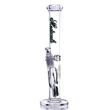 Medicali Glass 45 Mil Straight Cylinder Ice Bong  | 14 Inch 