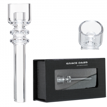 Grace Glass - Ribbed Quartz Nail for Oils and Concentrates - Socket - 18.8mm