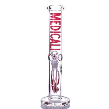 Medicali Glass 50 Mil Straight Cylinder Ice Bong  | 14 Inch 