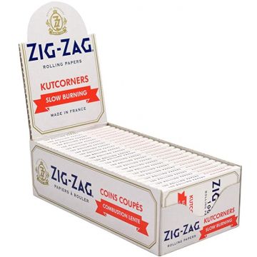 Zig Zag White Kutcorners Slow Burn Rolling Papers | Box