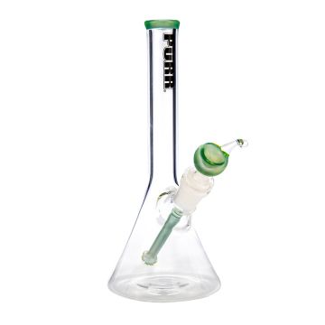 Purr Glass Beaker Base Bong | 8 Inch - Illuminati Blue Cheese - Side view 1