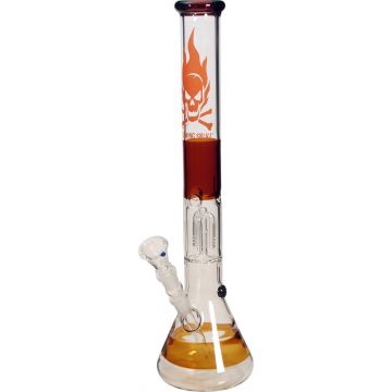 Percolator Bong Ice  - 'Black Leaf' amber - Beaker Base