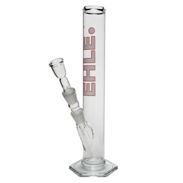 EHLE. Glass - Straight Cylinder Bong 500ml  - White logo