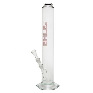 EHLE. Glass - Straight Cylinder Bong 2000ml - 18.8mm  - White logo