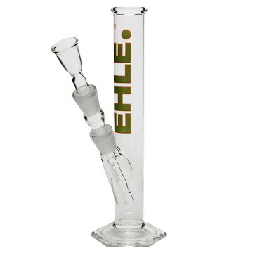 EHLE. Glass - Straight Cylinder Bong 100ml  - Green logo