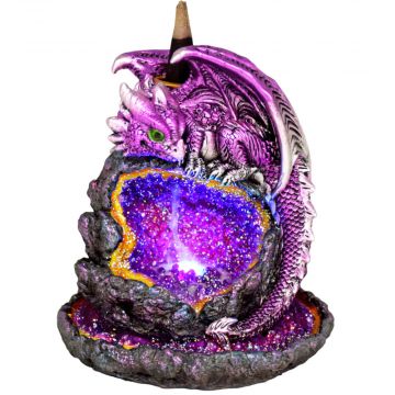 Purple Dragon Backflow Incense Burner with LED Lights