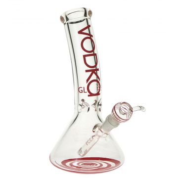 Vodka 9mm Beaker Ice Bong with Bent Neck | 12 Inch | Red