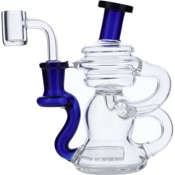 Mini Recycler Dab Rig | Blue | Side view 1