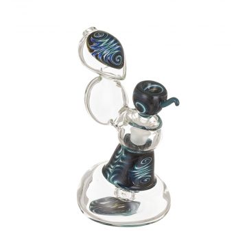 Glass Bubbler Inside-Out with Worked Sections and Dewar Style Joint 