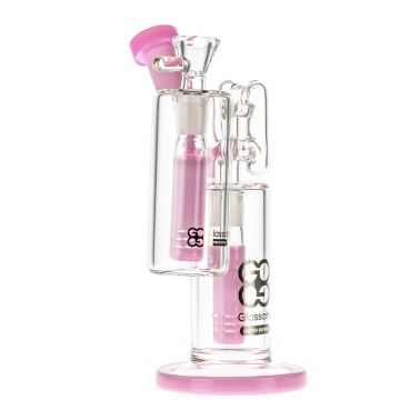 Glasscity Limited Edition Bubbler with Pre-Cooler | Milky Pink - Side View 1