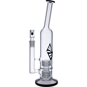 Evolution Teab Glass Bong with Double Chandelier Perc | 15 Inch | Black | Side view 1