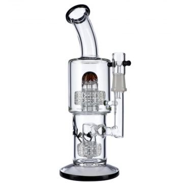 Evolution Krypto Vapor Bong with Drum and Matrix Perc | 12 Inch | Black | side view 1