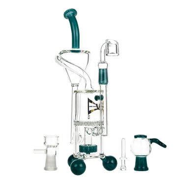 Evolution Cyclone Glass Hybrid Recycler Dab Rig | Light Blue - Complete Set