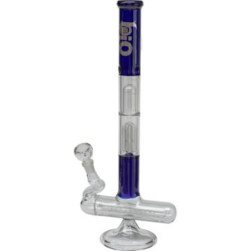 BioHazard Glass Stemless Inline Perc Ice Bong with 6-Arm Tree Perc | Blue