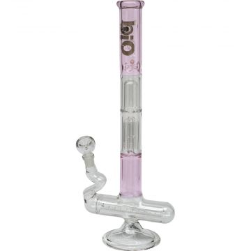 BioHazard Glass Stemless Inline Perc Ice Bong with 6-Arm Tree Perc | Pink