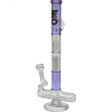 BioHazard Glass Stemless Inline Perc Ice Bong with 6-Arm Tree Perc | Purple