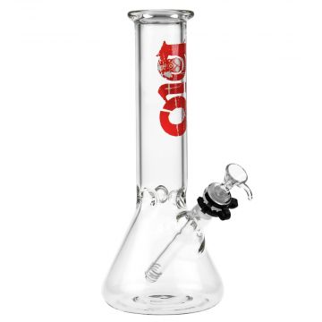 Bio Hazard Glass Beaker Ice Bong | 12 Inch - Red