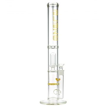 Blaze Glass Multi-Level Perc Bong with Disc Perc and UFO Perc | Yellow - Side View 1