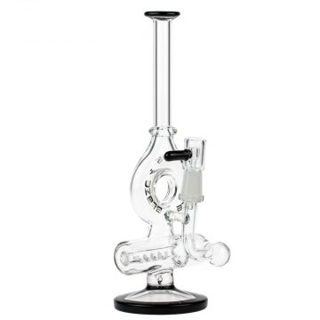  Blaze Glass Mini Donut Oil Bong with Inline Diffuser & Reinforced Downstem - Side View 1