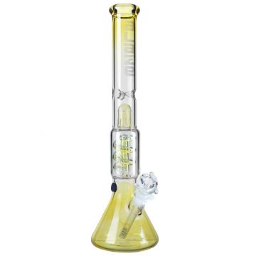 Blaze Glass - Premium Spiral Perc Cylinder Ice Bong - Gold Fumed