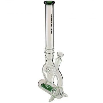 Blaze Glass - Lazy Bong - Stemless Ice Bong - Double Inline Perc - Green