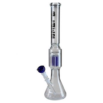 Blaze Glass - Double Ring 19-arm Perc Beaker Base Ice Bong - Blue