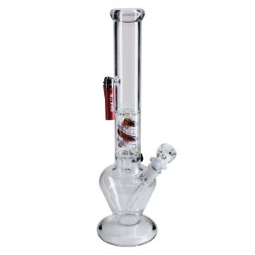 Blaze Glass - Double Spiral Perc Ice Bong with Clipper Lighter - Clear