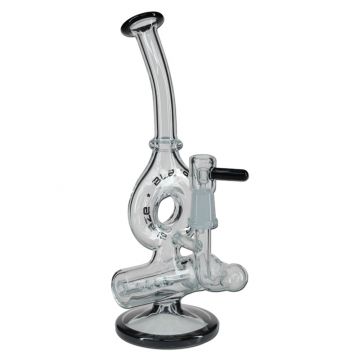 Blaze Glass – Mini Donut Oil Bong with Inline Diffuser & Reinforced Downstem – Bent Mouthpiece