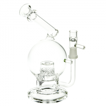 Black Leaf - Spherical Bird Cage Glass Bong with Cage Percolator & Sidecar Tube