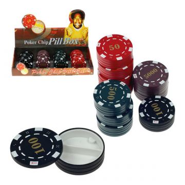 Poker chip pill box