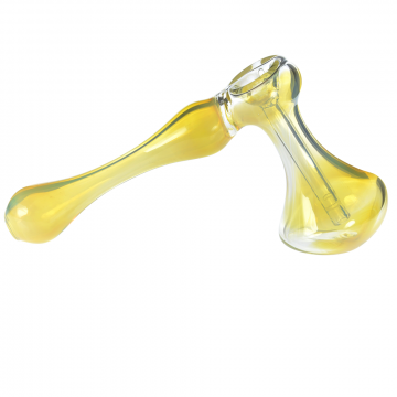 Glass Hammer Bubbler - Gold and Silver Fumed - Side view 1